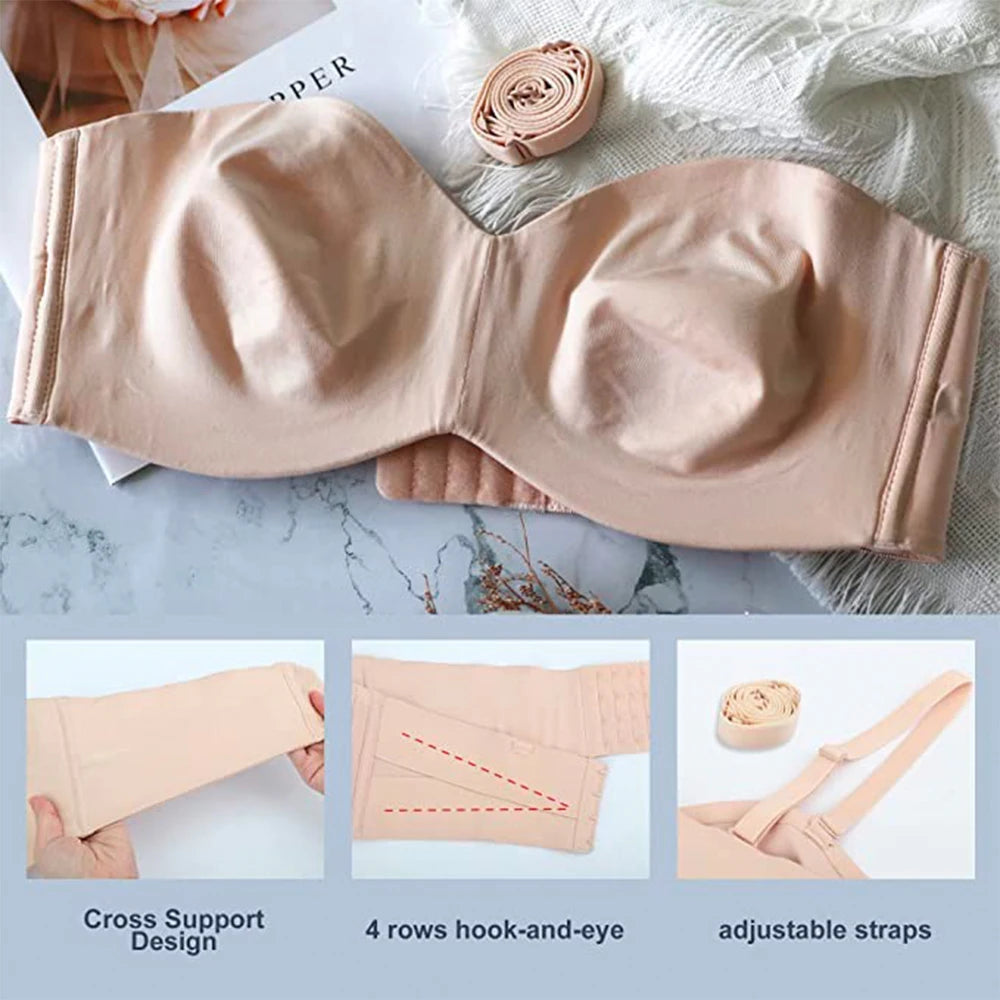 Nova Full Support Non-Slip Strapless Push-Up Bra