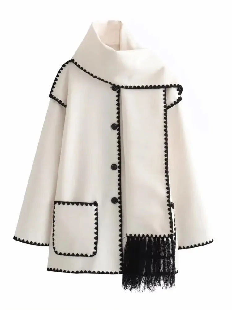 Julia Coat With Attached Scarf