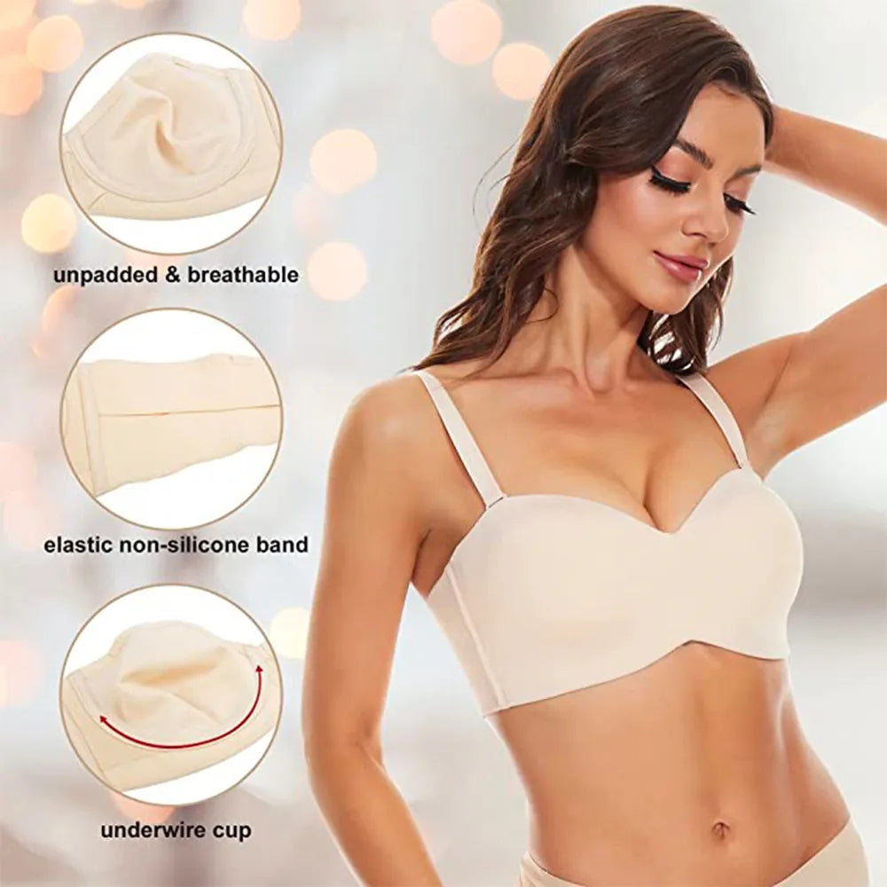 Nova Full Support Non-Slip Strapless Push-Up Bra