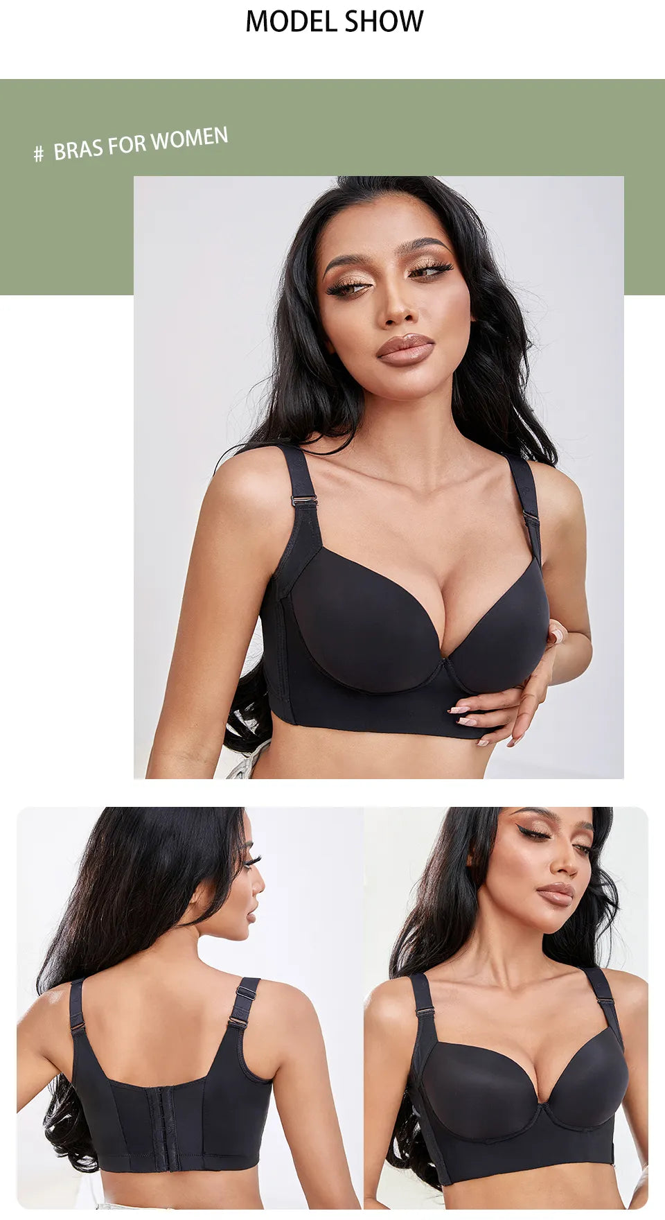 Shapely Deep Cup Full Back Coverage Push Up Bra