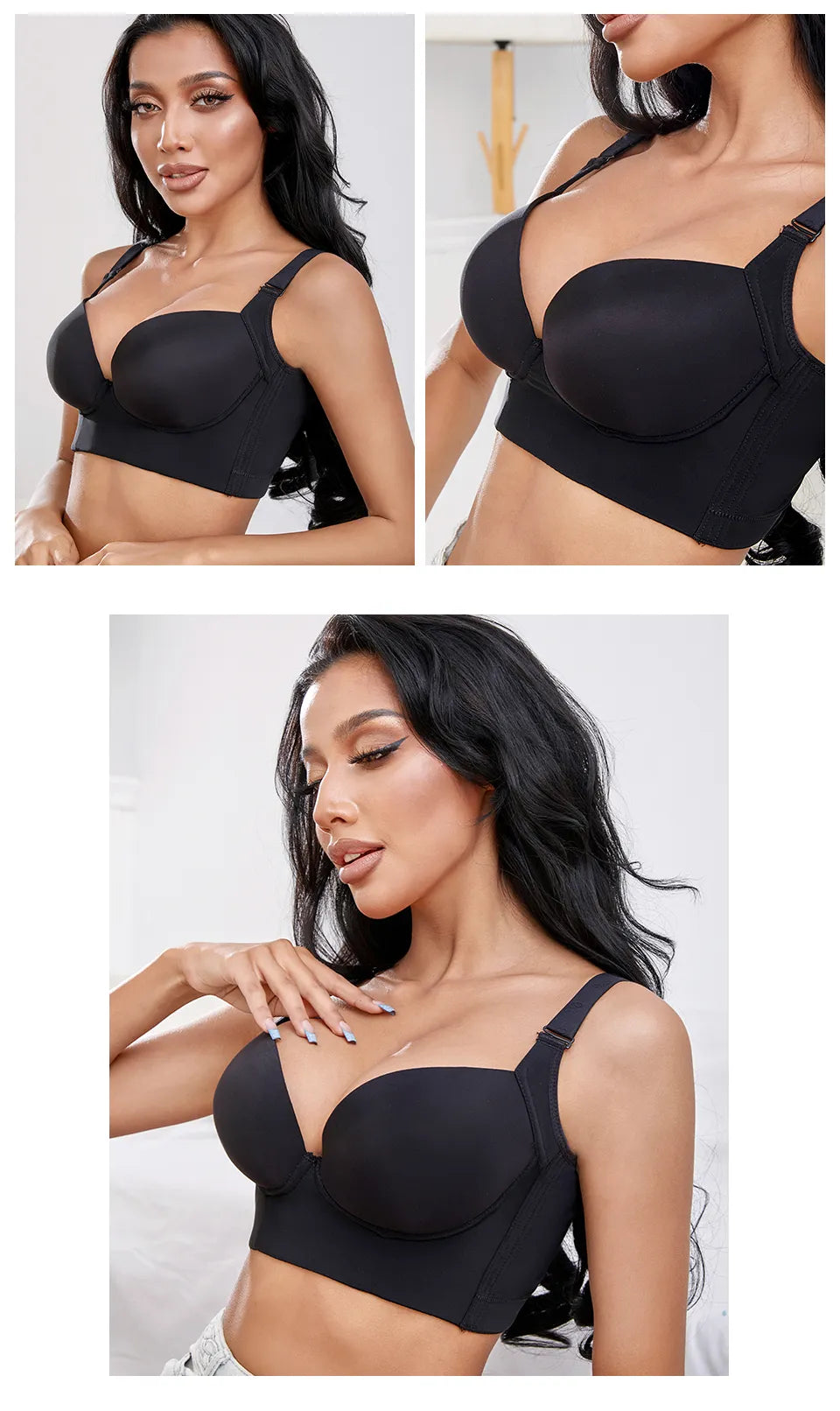 Shapely Deep Cup Full Back Coverage Push Up Bra